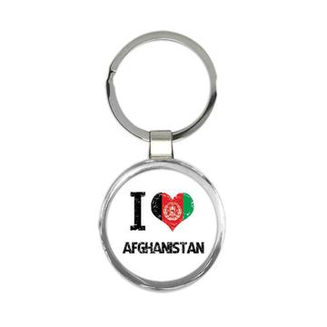 I Love Afghanistan : Gift Keychain Heart Flag Country Crest Afghan Expat