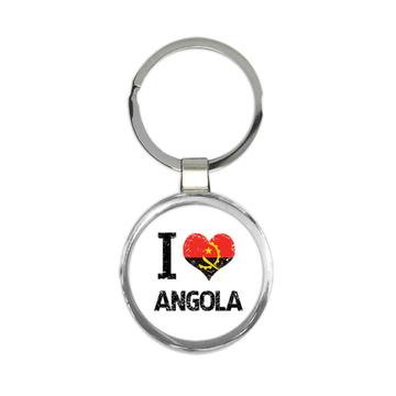 I Love Angola : Gift Keychain Heart Flag Country Crest Angolan Expat