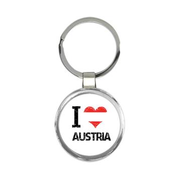 I Love Austria : Gift Keychain Heart Flag Country Crest Austrian Expat