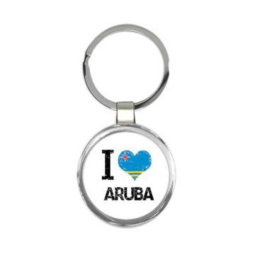 I Love Aruba : Gift Keychain Heart Flag Country Crest Expat