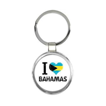 I Love Bahamas : Gift Keychain Heart Flag Country Crest Bahamian Expat