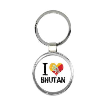I Love Bhutan : Gift Keychain Heart Flag Country Crest Bhutanese Expat