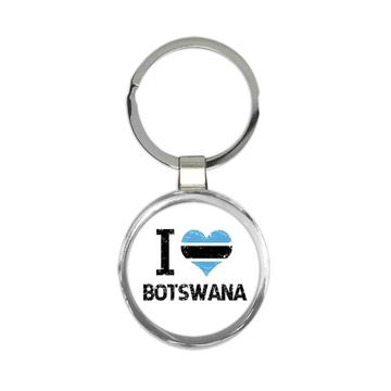I Love Botswana : Gift Keychain Heart Flag Country Crest Botswanan Expat