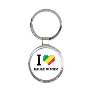 I Love Republic of Congo : Gift Keychain Heart Flag Country Crest Expat