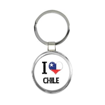 I Love Chile : Gift Keychain Heart Flag Country Crest Chilean Expat