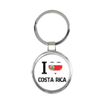 I Love Costa Rica : Gift Keychain Heart Flag Country Crest Costa Rican Expat