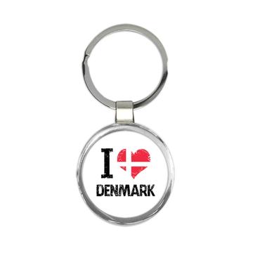 I Love Denmark : Gift Keychain Heart Flag Country Crest Danish Expat