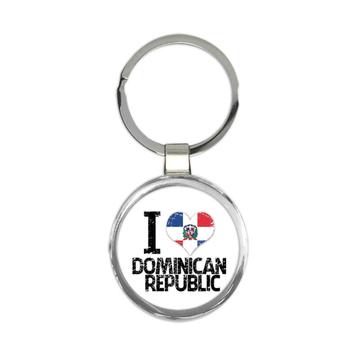 I Love Dominican Republic : Gift Keychain Heart Flag Country Crest Dominican Expat