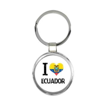 I Love Ecuador : Gift Keychain Heart Flag Country Crest Ecuadorian Expat