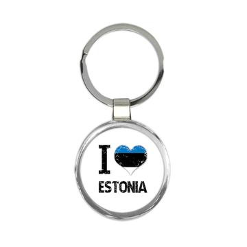 I Love Estonia : Gift Keychain Heart Flag Country Crest Estonian Expat
