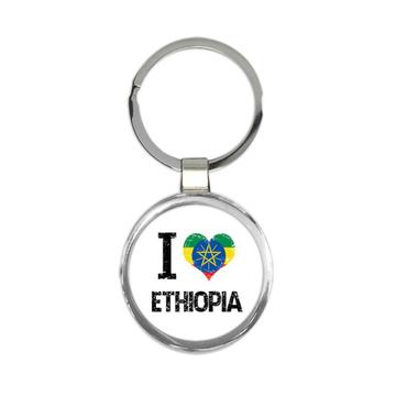 I Love Ethiopia : Gift Keychain Heart Flag Country Crest Ethiopian Expat