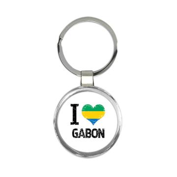 I Love Gabon : Gift Keychain Heart Flag Country Crest Gabonese Expat