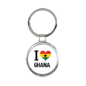 I Love Ghana : Gift Keychain Heart Flag Country Crest Ghanaian Expat