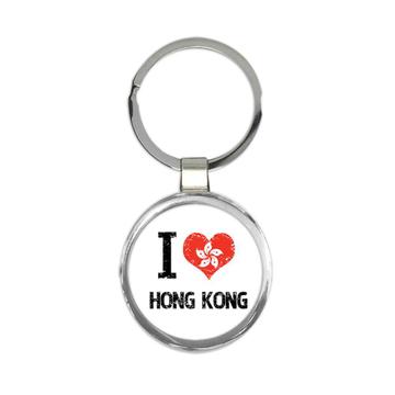 I Love Hong Kong : Gift Keychain Heart Flag Country Crest Hong Konger Expat