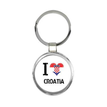 I Love Croatia : Gift Keychain Heart Flag Country Crest Croatian Expat