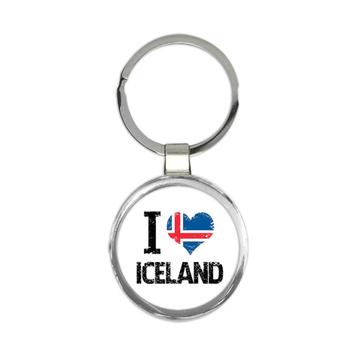 I Love Iceland : Gift Keychain Heart Flag Country Crest Icelandic Expat