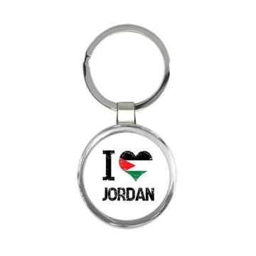 I Love Jordan : Gift Keychain Heart Flag Country Crest Jordanian Expat