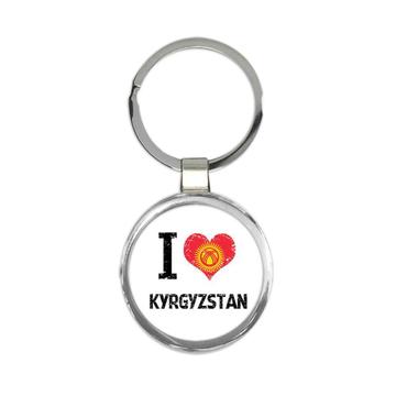 I Love Kyrgyzstan : Gift Keychain Heart Flag Country Crest Kyrgyz Expat