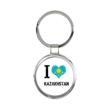 I Love Kazakhstan : Gift Keychain Heart Flag Country Crest Kazakh Expat