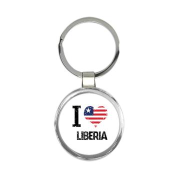 I Love Liberia : Gift Keychain Heart Flag Country Crest Liberian Expat