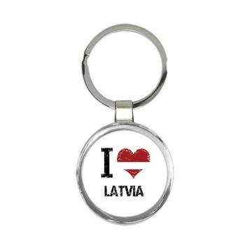 I Love Latvia : Gift Keychain Heart Flag Country Crest Latvian Expat