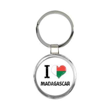 I Love Madagascar : Gift Keychain Heart Flag Country Crest Malagasy Expat