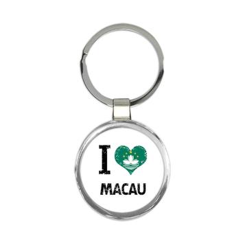 I Love Macau : Gift Keychain Heart Flag Country Crest Macanese Expat