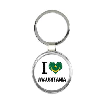 I Love Mauritania : Gift Keychain Heart Flag Country Crest Mauritanian Expat