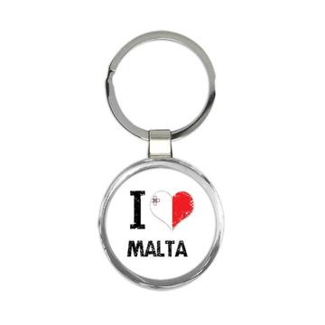 I Love Malta : Gift Keychain Heart Flag Country Crest Maltese Expat
