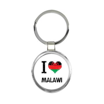 I Love Malawi : Gift Keychain Heart Flag Country Crest Malawian Expat