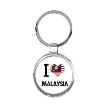 I Love Malaysia : Gift Keychain Heart Flag Country Crest Malaysian Expat