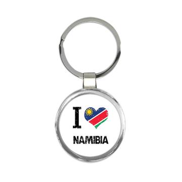 I Love Namibia : Gift Keychain Heart Flag Country Crest Namibian Expat