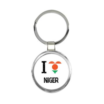 I Love Niger : Gift Keychain Heart Flag Country Crest Expat