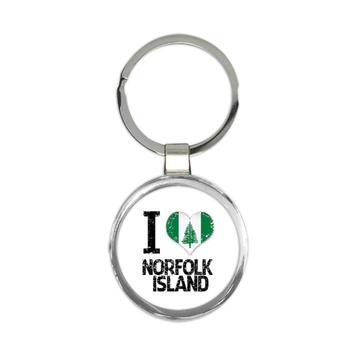 I Love Norfolk Island : Gift Keychain Heart Flag Country Crest Expat