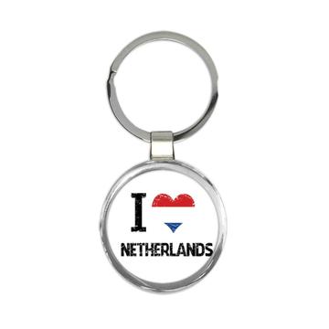 I Love Netherlands : Gift Keychain Heart Flag Country Crest Dutch Expat