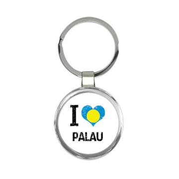 I Love Palau : Gift Keychain Heart Flag Country Crest Palauan Expat