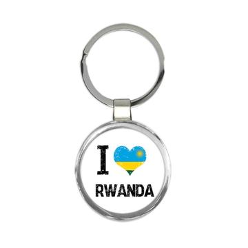 I Love Rwanda : Gift Keychain Heart Flag Country Crest Rwandan Expat