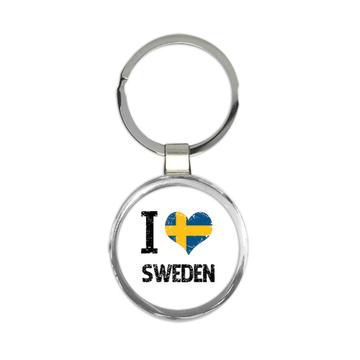 I Love Sweden : Gift Keychain Heart Flag Country Crest Swedish Expat