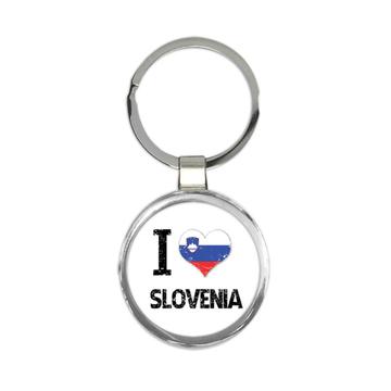 I Love Slovenia : Gift Keychain Heart Flag Country Crest Slovenian Expat