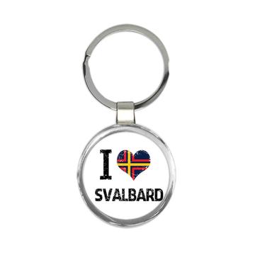 I Love Svalbard : Gift Keychain Heart Flag Country Crest Expat