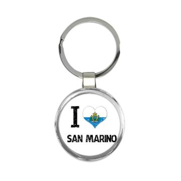 I Love San Marino : Gift Keychain Heart Flag Country Crest Expat