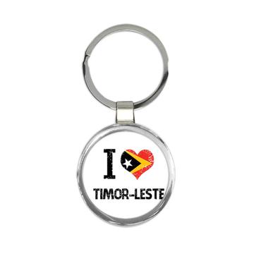I Love Timor-Leste : Gift Keychain Heart Flag Country Crest Expat