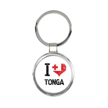 I Love Tonga : Gift Keychain Heart Flag Country Crest Tongan Expat