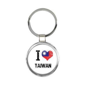 I Love Taiwan : Gift Keychain Heart Flag Country Crest Taiwanese Expat