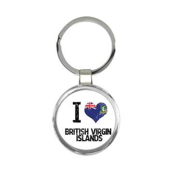 I Love British Virgin Islands : Gift Keychain Heart Flag Country Crest Islander