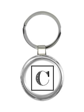 Monogram Letter C : Gift Keychain Name Initial Alphabet ABC
