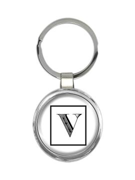 Monogram Letter V : Gift Keychain Name Initial Alphabet ABC