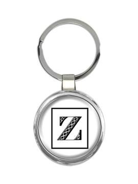 Monogram Letter Z : Gift Keychain Name Initial Alphabet ABC