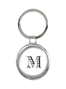 Monogram Letter M : Gift Keychain Name Initial Alphabet ABC