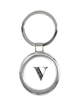 Monogram Letter V : Gift Keychain Name Initial Alphabet ABC